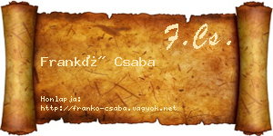 Frankó Csaba névjegykártya
