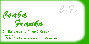 csaba franko business card