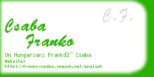 csaba franko business card